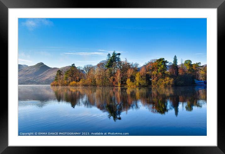 Autumn reflections on Derwentwater Framed Mounted Print by EMMA DANCE PHOTOGRAPHY
