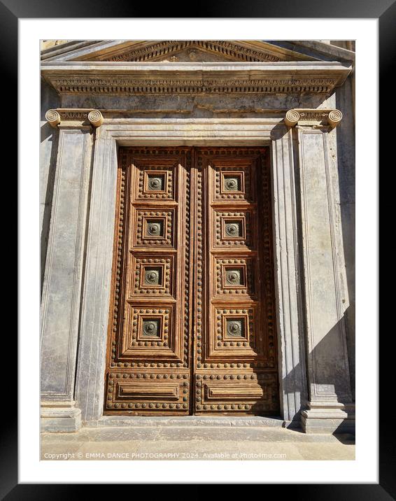 Doorway to Charles V Palace in the Alhambra Palace, Granada Framed Mounted Print by EMMA DANCE PHOTOGRAPHY