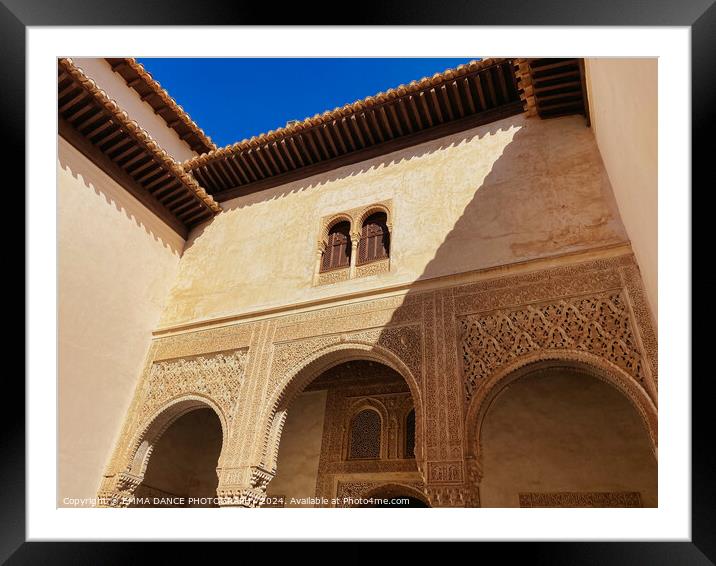The Architecture of the Alhambra Palace, Granada, Spain Framed Mounted Print by EMMA DANCE PHOTOGRAPHY