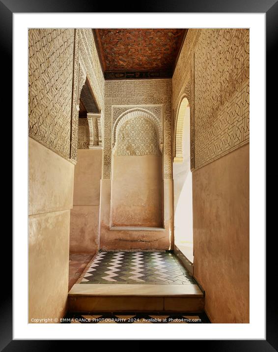 The Architecture of the Alhambra Palace, Granada, Spain Framed Mounted Print by EMMA DANCE PHOTOGRAPHY