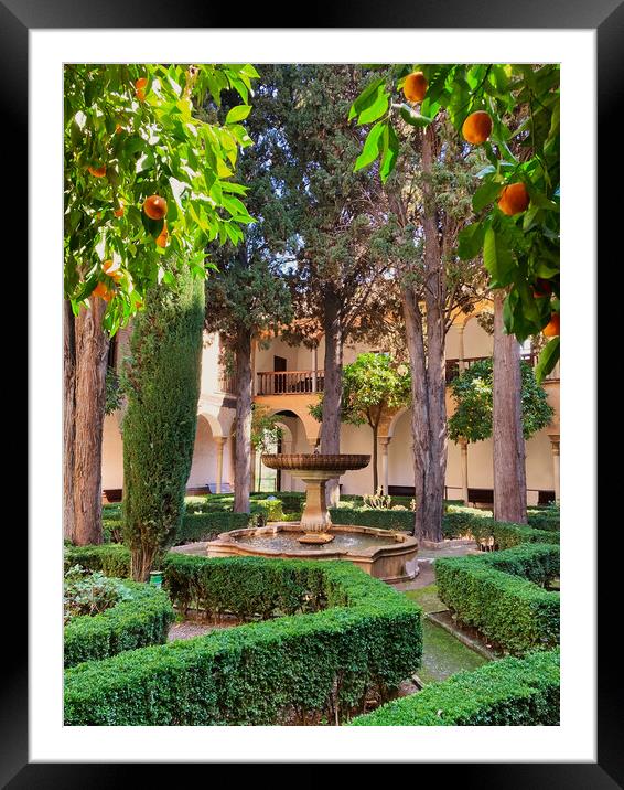 Daraxa's Garden, The Alhambra Palace, Granada, Spain Framed Mounted Print by EMMA DANCE PHOTOGRAPHY