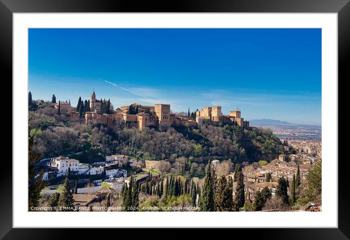 The Alhambra Palace, Granada, Spain Framed Mounted Print by EMMA DANCE PHOTOGRAPHY