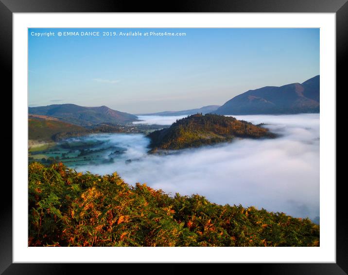 Early morning Mist over Derwentwater Framed Mounted Print by EMMA DANCE PHOTOGRAPHY