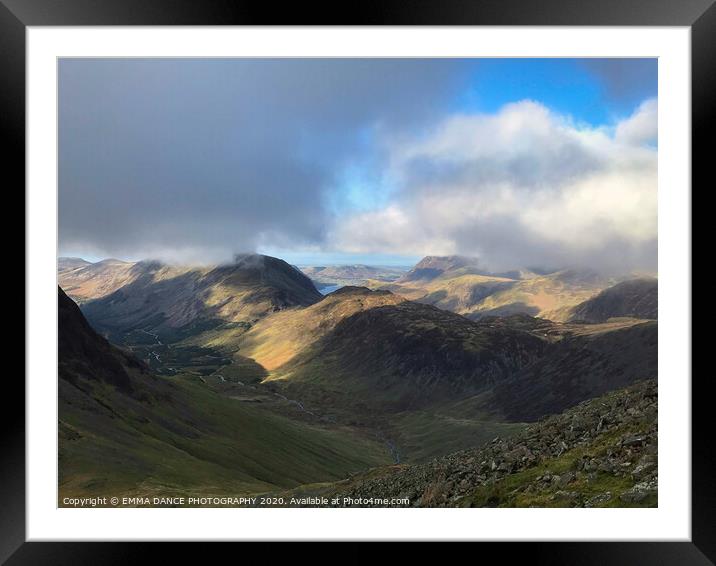 View of Haystacks and High Stile Framed Mounted Print by EMMA DANCE PHOTOGRAPHY
