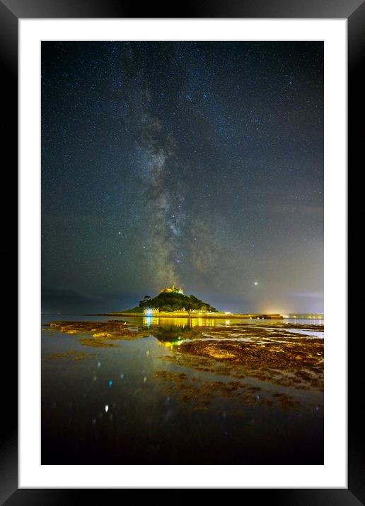 St Michael's Mount under the Milky Way Framed Mounted Print by Paul Cooper