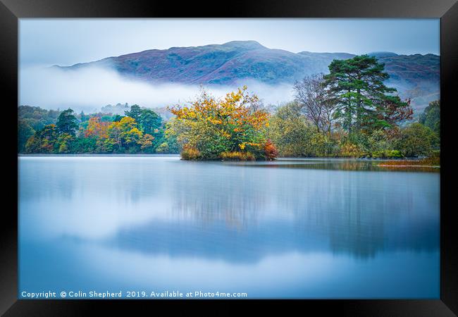 Autumn on Rydal Water, Lake District, Cumbria Framed Print by Colin Shepherd