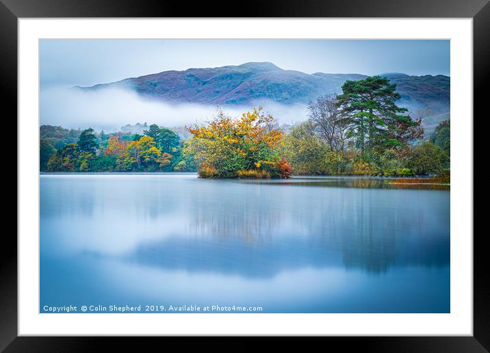 Autumn on Rydal Water, Lake District, Cumbria Framed Mounted Print by Colin Shepherd