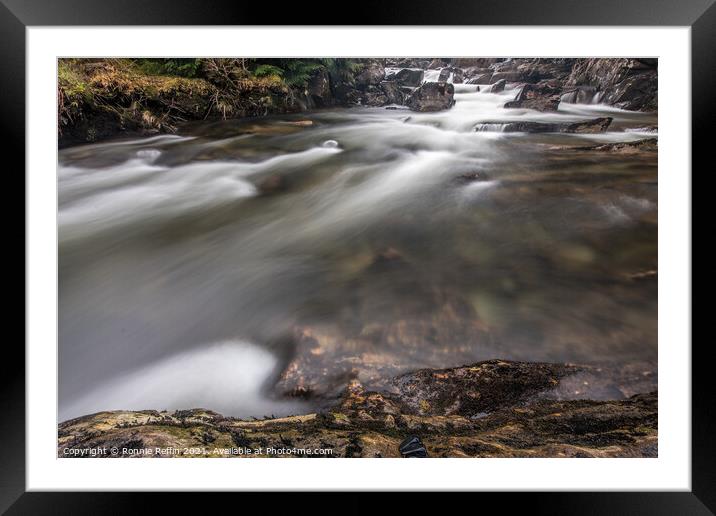 Looking Upstream Framed Mounted Print by Ronnie Reffin