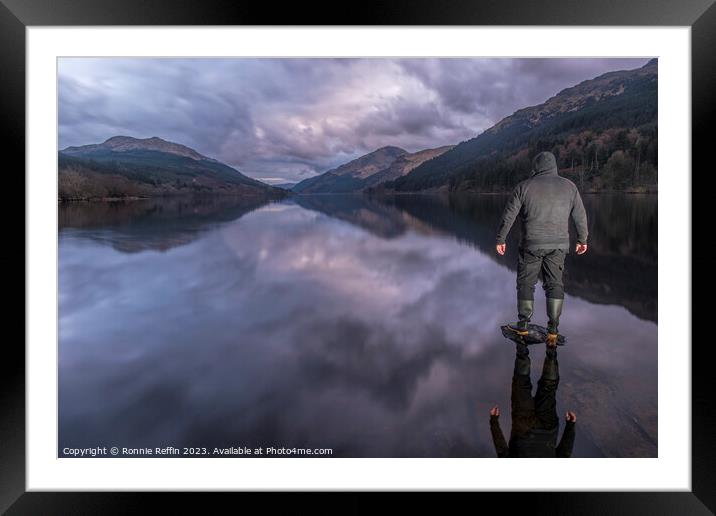 Admiring The Loch Framed Mounted Print by Ronnie Reffin