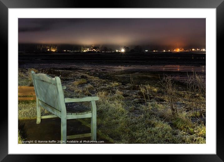 Bench On A Beach Framed Mounted Print by Ronnie Reffin