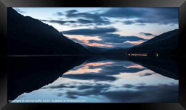 North Loch Eck At Blue Hour Framed Print by Ronnie Reffin