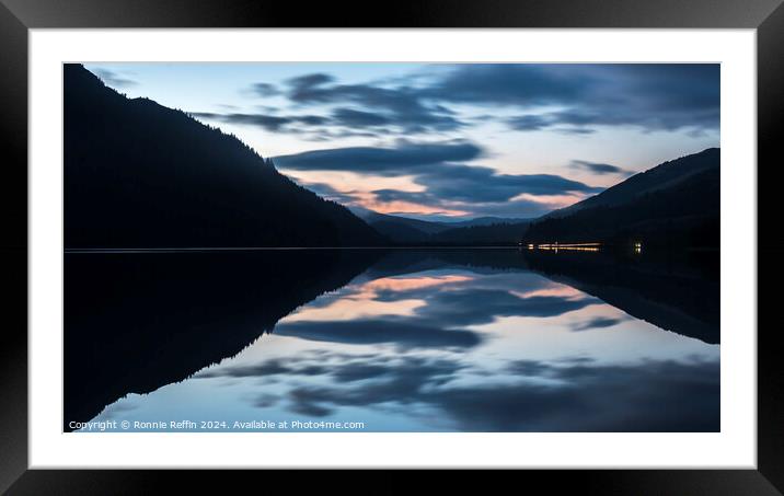 North Loch Eck At Blue Hour Framed Mounted Print by Ronnie Reffin