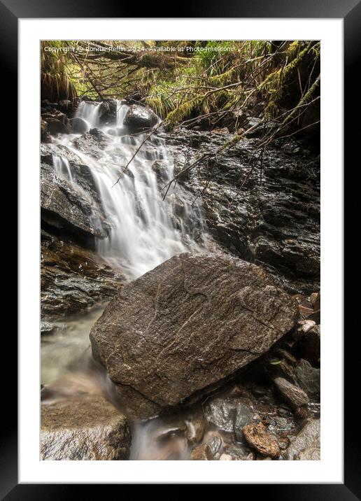 Boulder In River Framed Mounted Print by Ronnie Reffin