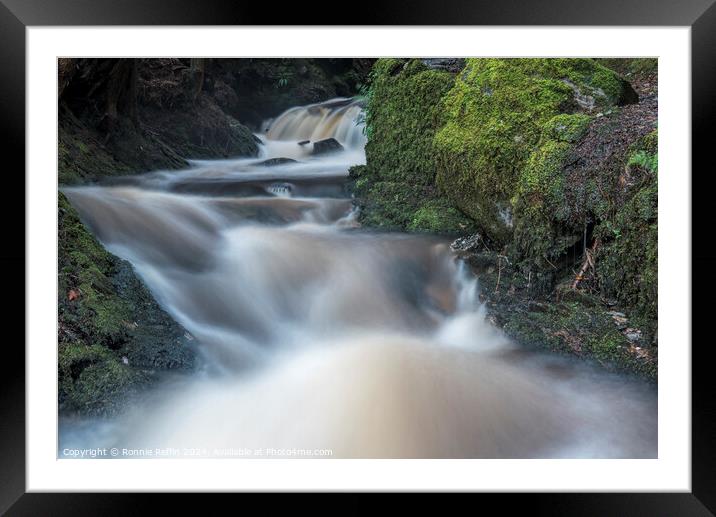 Lower Pucks Glen In The Rain Framed Mounted Print by Ronnie Reffin