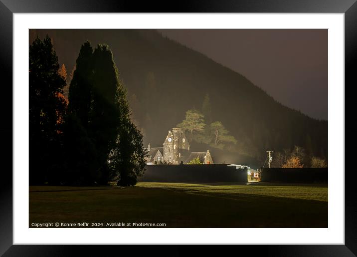 Benmore Stables In the Dark And Rain Framed Mounted Print by Ronnie Reffin