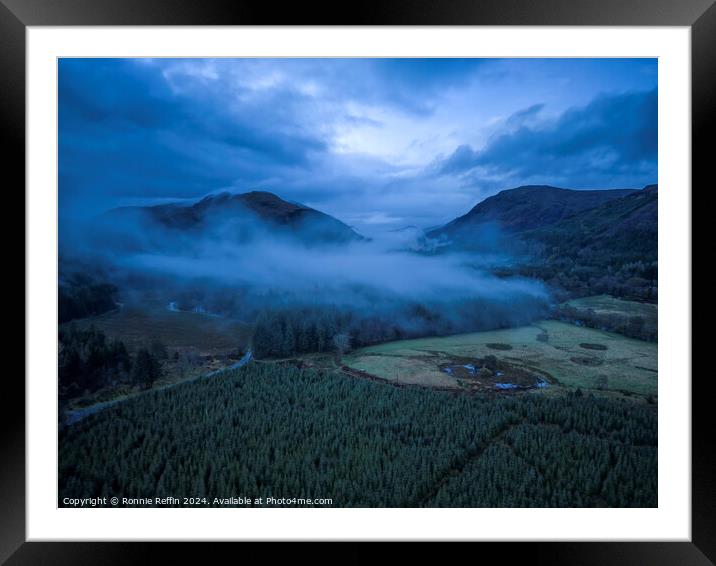 Looking North Towards Loch Eck At Night Framed Mounted Print by Ronnie Reffin