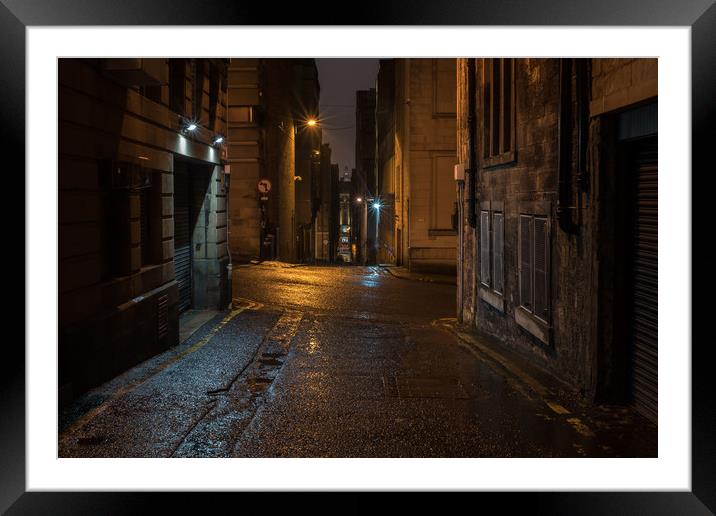 Alley In The Rain Framed Mounted Print by Ronnie Reffin