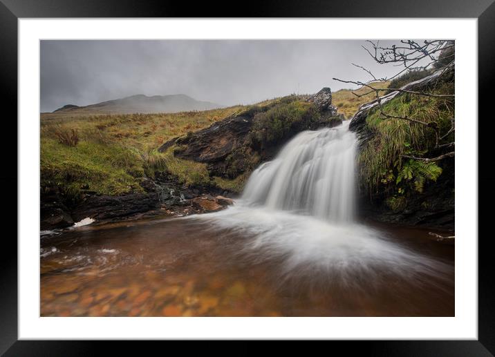 Gully Waterfall Framed Mounted Print by Ronnie Reffin