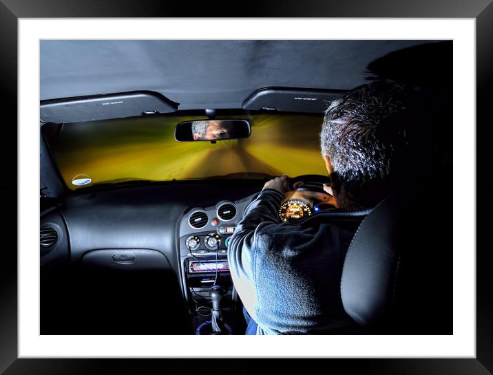 Night Driving Framed Mounted Print by Ronnie Reffin