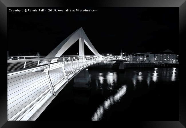 Squiggly Bridge At Night Framed Print by Ronnie Reffin