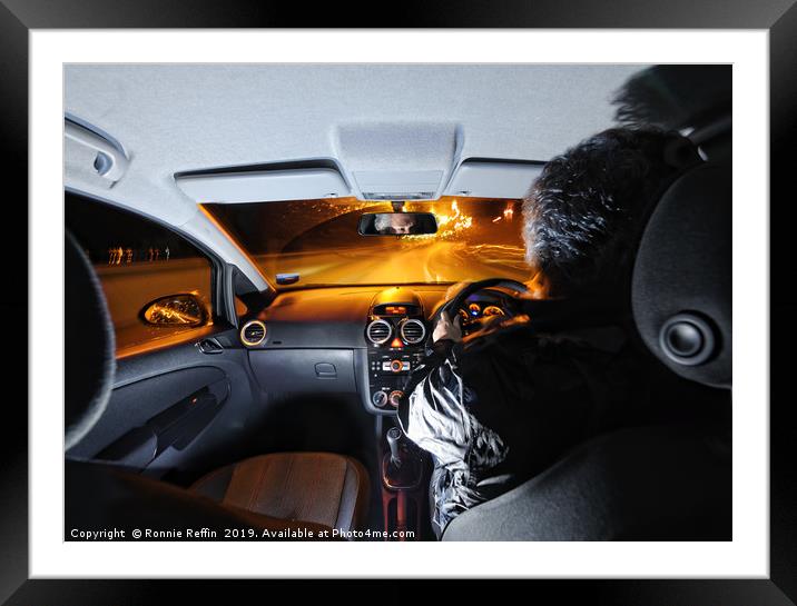 Night Driving Framed Mounted Print by Ronnie Reffin