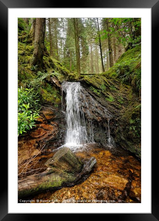 Waterfall In The Glade Framed Mounted Print by Ronnie Reffin