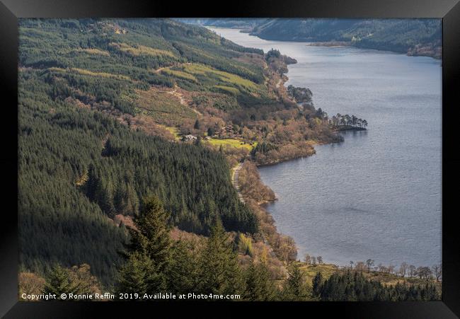 Loch Eck From Above Framed Print by Ronnie Reffin
