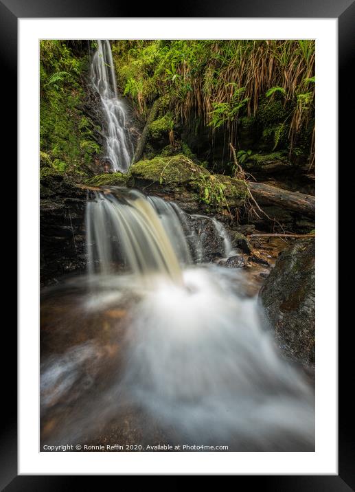 Double Waterfall Framed Mounted Print by Ronnie Reffin