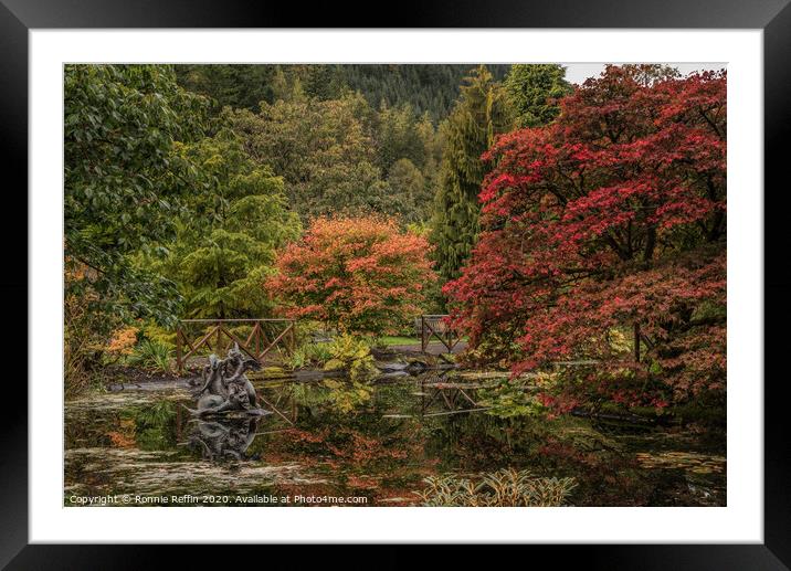 Benmore Fountain Framed Mounted Print by Ronnie Reffin