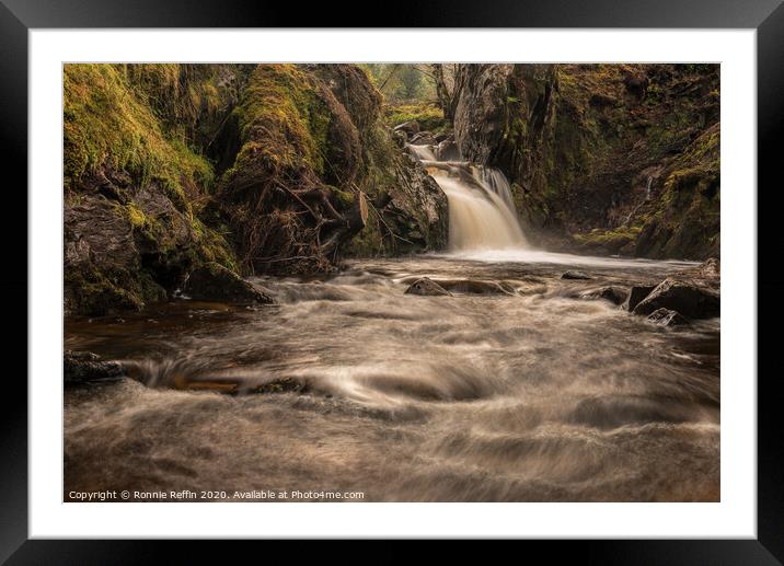 Emerging Waterfall Framed Mounted Print by Ronnie Reffin
