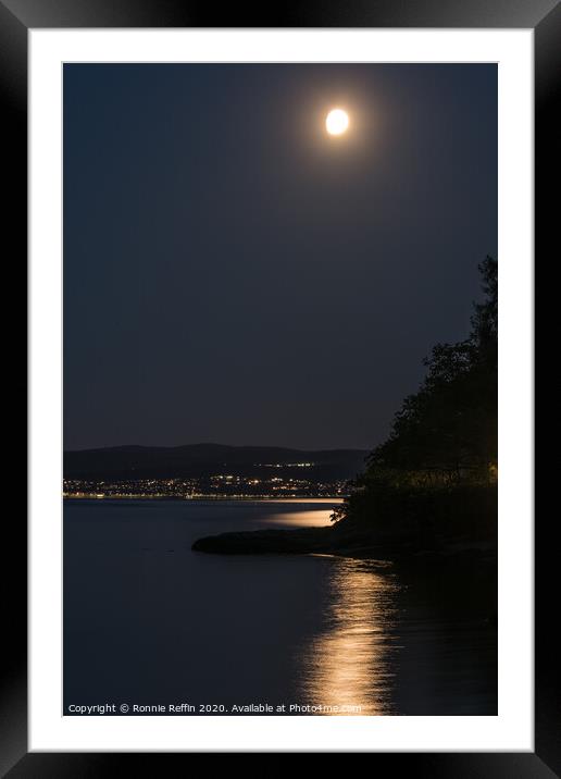Moonlight On Water Framed Mounted Print by Ronnie Reffin