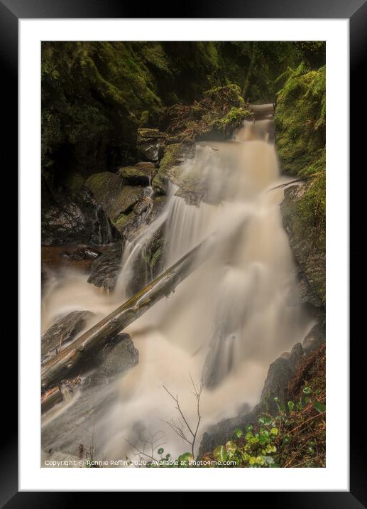 Log In Waterfall Framed Mounted Print by Ronnie Reffin