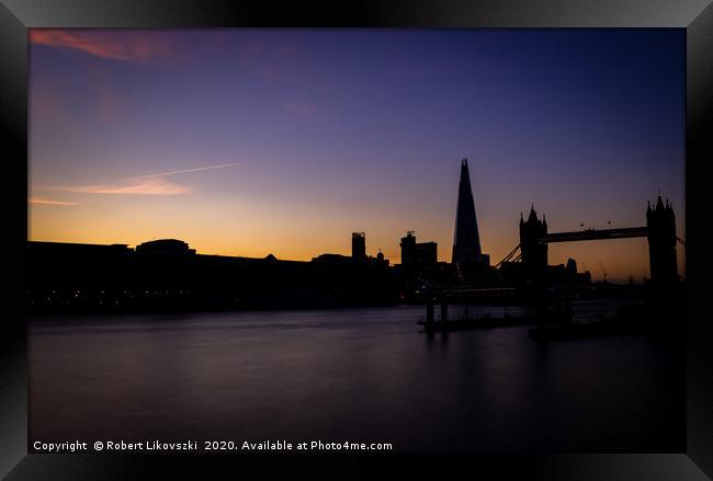 Sunset at Tower Bridge Framed Print by Robert Likovszki