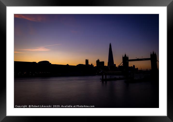Sunset at Tower Bridge Framed Mounted Print by Robert Likovszki