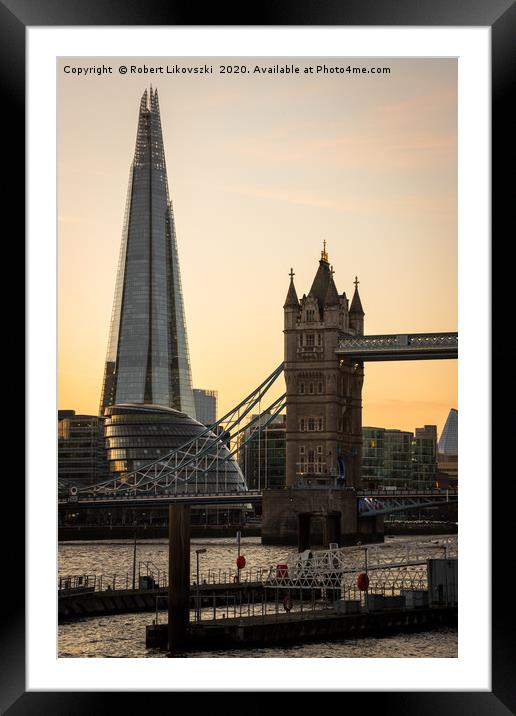 The Shard and Tower Bridge Framed Mounted Print by Robert Likovszki