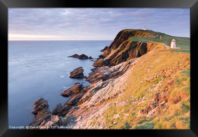 Sumburgh Head shetland at sunrise Framed Print by David Moore