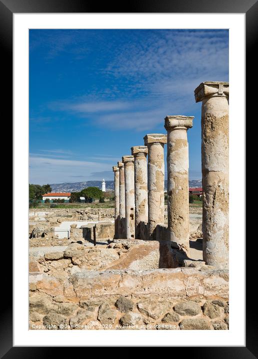 Paphos Archaeology Park Framed Mounted Print by Jan Gregory