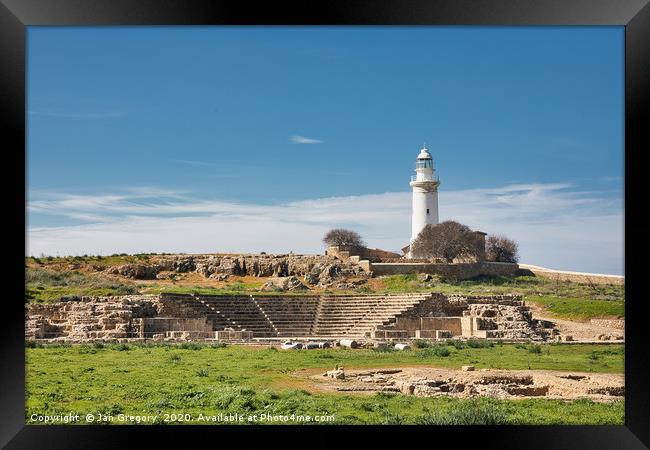 Amphitheatre with a Lighthouse Framed Print by Jan Gregory