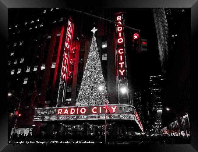 Music Hall Radio City             Framed Print by Jan Gregory