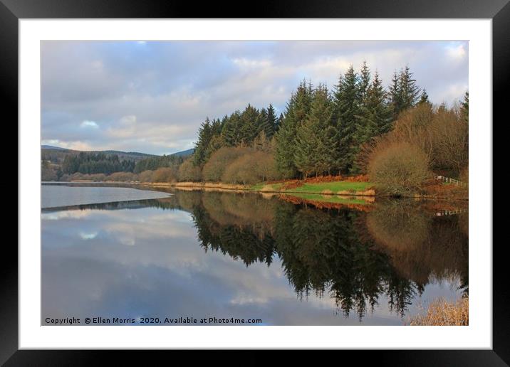 Brecon Reservoir Framed Mounted Print by Ellen Morris