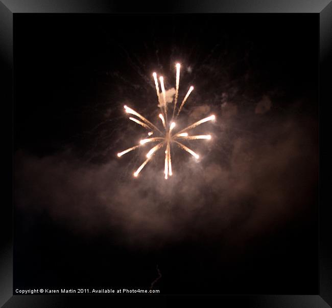 Smokey Fireworks Framed Print by Karen Martin