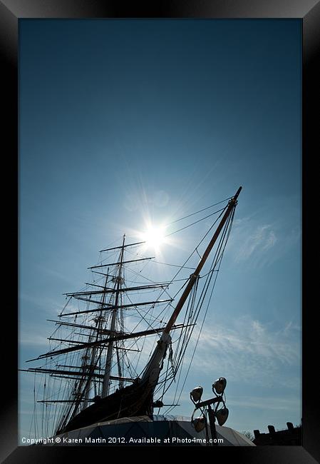 Masts and Prow of the Cutty Sark Framed Print by Karen Martin