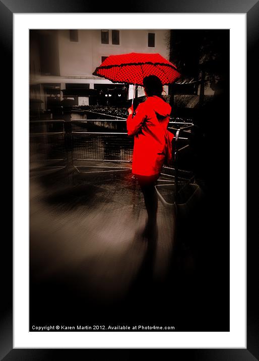 Lady in Red Framed Mounted Print by Karen Martin