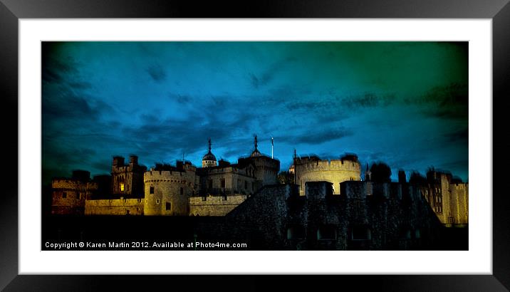 Eerie Night at the Tower of London Framed Mounted Print by Karen Martin
