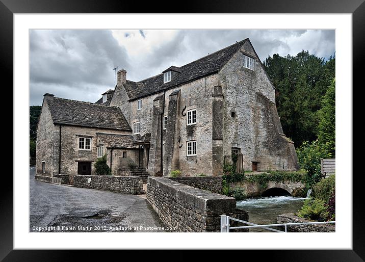 Arlington Mill, Bibury Framed Mounted Print by Karen Martin