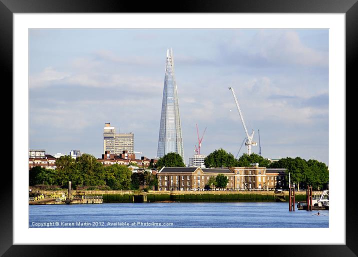 The Shard from Greenwich Framed Mounted Print by Karen Martin