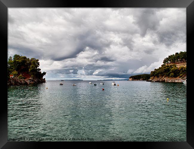 Parga Bay Framed Print by Karen Martin