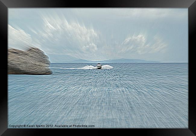 Speed Boat Framed Print by Karen Martin