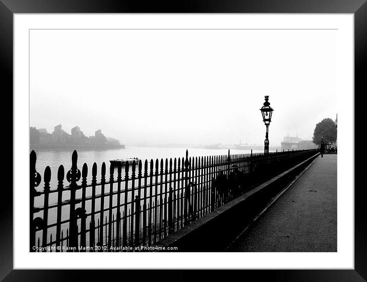 Fog on The Thames Framed Mounted Print by Karen Martin