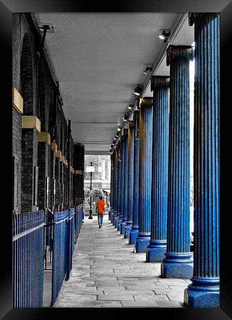 Blue Columns II Framed Print by Karen Martin